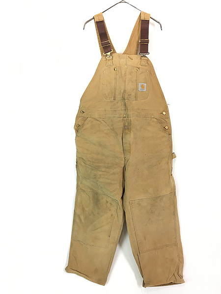 古着 80-90s Carhartt ブラウン ダック Wニー ワーク オーバーオール 