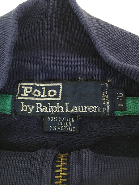 古着 90s Polo Ralph Lauren 「RL-93」 刺しゅう ハーフジップ スウェット トレーナー L 古着 - 古着 通販  ヴィンテージ 古着屋 Dracaena ドラセナ