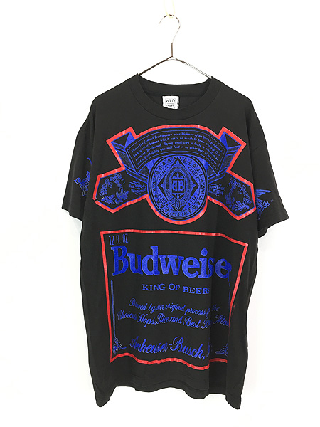 古着 90s USA製 Budweiser バドワイザー ビール 企業 豪華 4面 プリント Tシャツ L 美品!! 古着 - 古着 通販  ヴィンテージ　古着屋 Dracaena ドラセナ