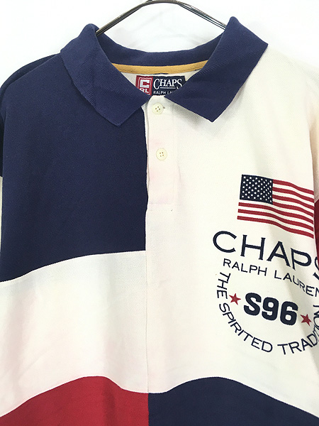 古着 90s CHAPS Ralph Lauren 星条旗 ロゴ クレイジー パターン カノコ 