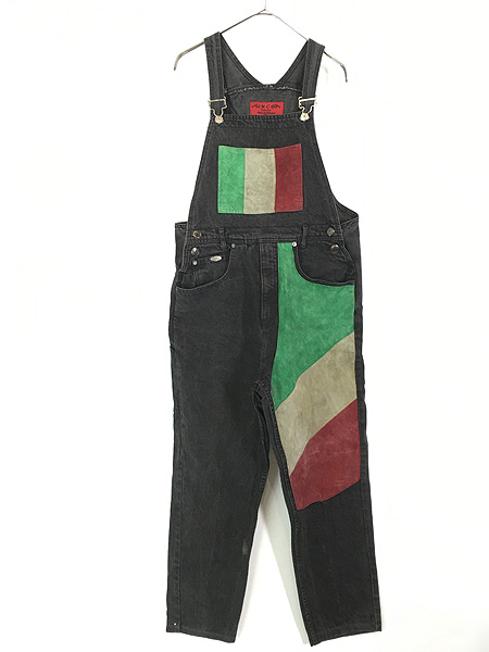 古着 90s USA製 JNCO イタリアン カラー カウ レザー パッチワーク 