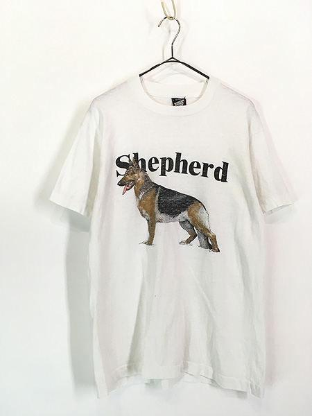 古着 80s USA製 犬 シェパード アニマル Tシャツ L 古着 - 古着 通販 