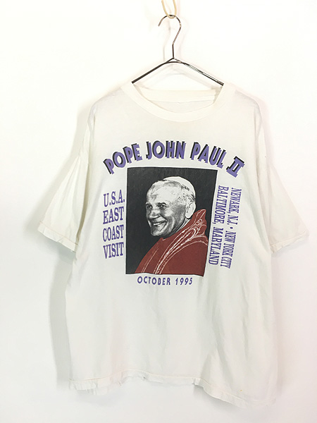 古着 90s Pope John Paul Ⅱ ヨハネ パウロ 2世 フォト アート Tシャツ ...