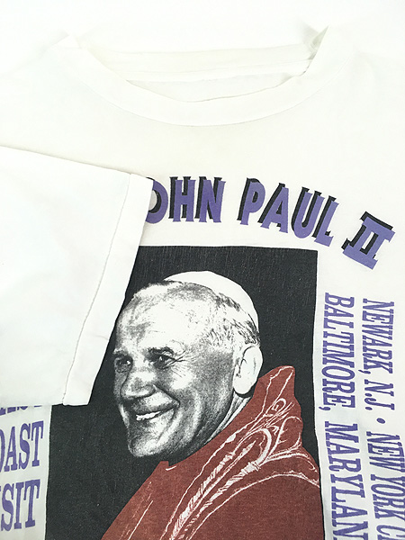 古着 90s Pope John Paul Ⅱ ヨハネ パウロ 2世 フォト アート Tシャツ ...