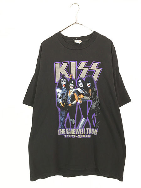 古着 00s USA製 KISS 「The Farewell Tour 73-00」 ツアー メタル ロック バンド Tシャツ XL - 古着 通販  ヴィンテージ 古着屋 Dracaena ドラセナ