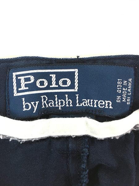 古着 Polo Ralph Lauren 「TYLER SHORT」 タック チノ ショーツ ショート パンツ 紺 W33 古着 - 古着 通販  ヴィンテージ 古着屋 Dracaena ドラセナ