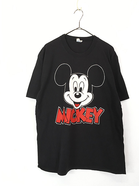 古着 90s USA製 Disney Mickey ミッキー BIG フェイス Tシャツ XL位 古着 - 古着 通販 ヴィンテージ 古着屋  Dracaena ドラセナ