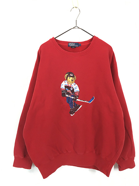 古着 90s Polo Ralph Lauren 「POLO BEAR」 ホッケー ポロベア スウェット トレーナー L 古着 - 古着 通販  ヴィンテージ 古着屋 Dracaena ドラセナ