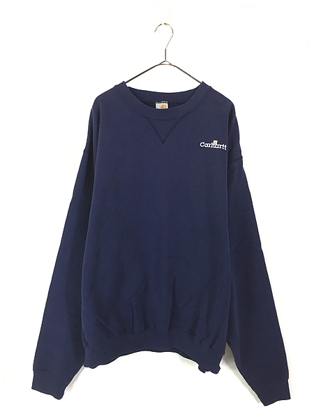 古着 90s Carhartt ワンポイント 前V スウェット トレーナー 紺 XXL位 古着 - 古着 通販 ヴィンテージ 古着屋 Dracaena  ドラセナ