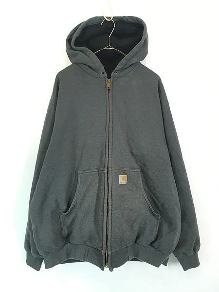 古着 Carhartt 裏地 メッシュ ワンポイント パッチ スウェット ジップ パーカー グレー XL 古着 - 古着 通販 ヴィンテージ 古着屋  Dracaena ドラセナ