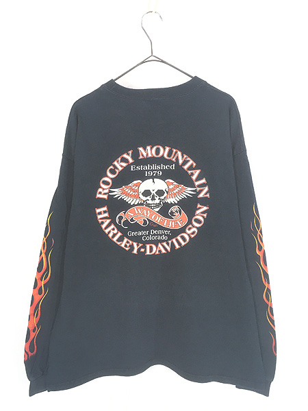 90sヴィンテージ ノーカラージャケット 花柄 プリーツ加工 ブラック USA製 古着 90s USA製 HARLEY DAVIDSON バー&シールド ファイヤー