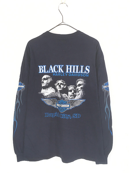 Harley-Davidson 00s フレイムプリント ロンT ブラック XL 00s ハーレーダビッドソン Tシャツ ロンT フレイム ファイアー