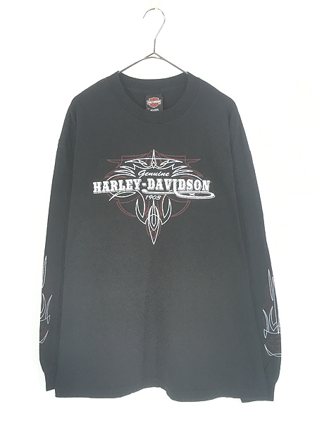 Harley-Davidson ロンT 2004年製 ブラック USA製 古着 00s USA製 HARLEY DAVIDSON 「BLACK HILLS」 バー&シールド