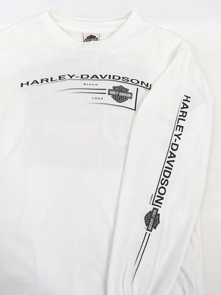 古着 00s USA製 HARLEY DAVIDSON 4面 プリント 長袖 Tシャツ