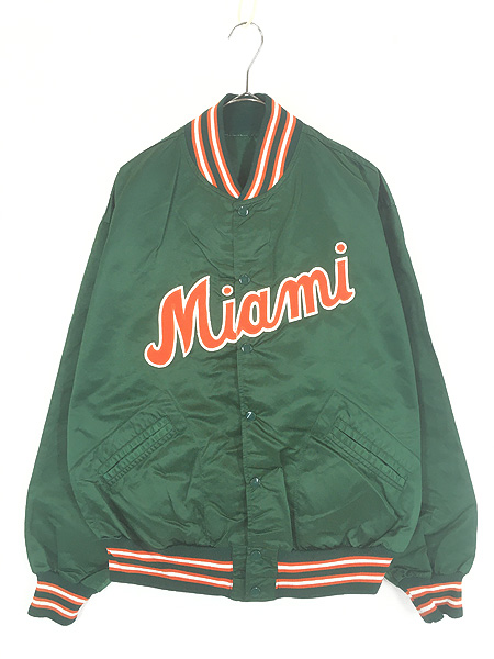 古着 80s USA製 Miami 光沢 ナイロン サテン スタジャン