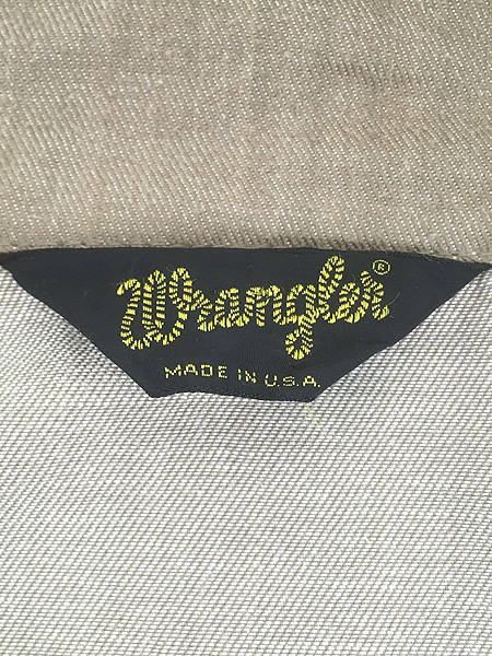 古着 70s USA製 Wrangler 先染め ブラウン デニム 開襟 ウエスタン