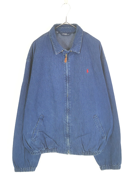 ラルフローレン　スイングトップ　襟コーデュロイ　えんじ色　裏地チェック　美品 古着 Polo Ralph Lauren 襟 コーデュロイ 裏地 チェック