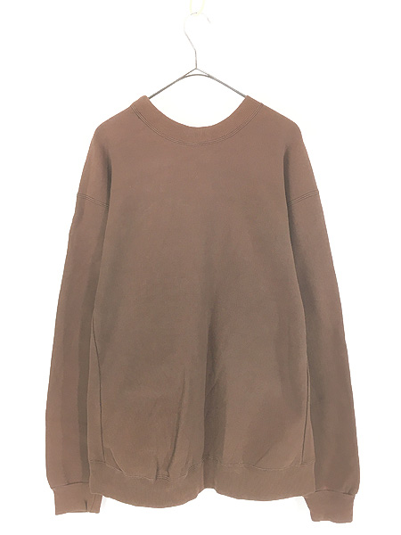 Carhartt ブラウン クルーネック 古着 トレーナー 古着 80-90s Carhartt 裏地 サーマル ワンポイント ソリッド