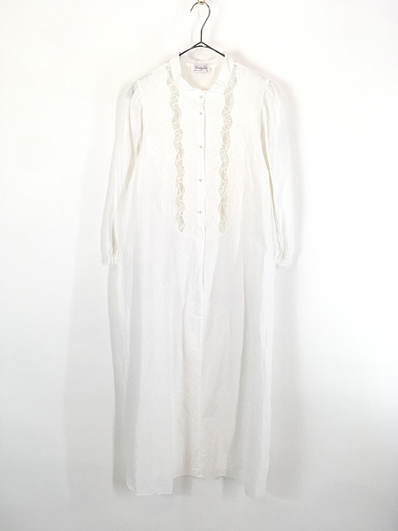 古着 アンティーク ビンテージ ドレス 70s USA 白黒 総柄 ワンピース ビンテージ 70s USA白ドレス アンティーク ワンピース レース