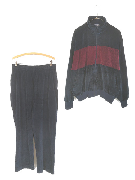 古着 90s PRONTI 3タック ストライプ ベロア ベルベット ワイド