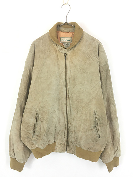 古着 90s USA製 WoolRich 本革 レザー 襟 ブラウン ダック