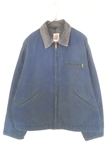 キッズ 古着 90s USA製 Carhartt 裏地フリース ブラック ダック