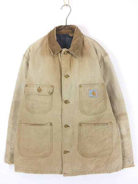 80s 90s USA製 カーハート ブラウン カバーオール 90'sビンテージ古着！アメリカ製 carhartt ブラウンダック